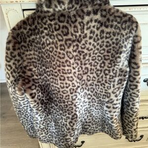 Calvin Klein
Leopard-Print Faux-Fur Moto Coat